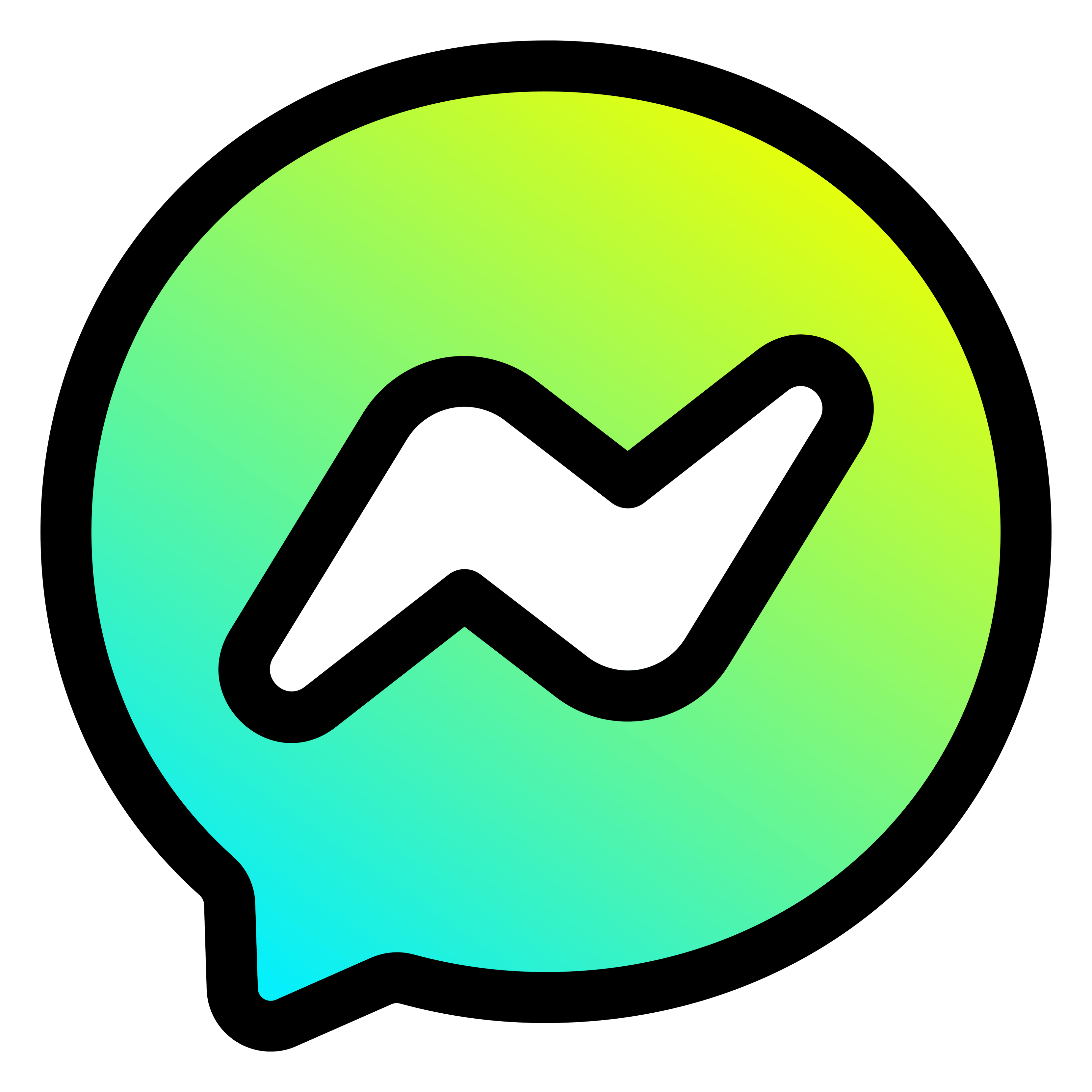 Facebook Messenger logo on a transparent background