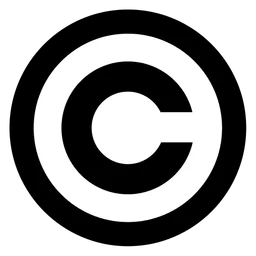 Logo Fair Use, version icône monochrome, sur fond transparent