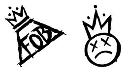 Fall Out Boy logo, monochrome version, on a transparent background