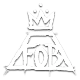 Fall Out Boy logo, white icon version, on a transparent background