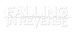 Falling in Reverse logo, white wordmark version, on a transparent background