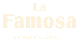 Famosa logo, white version, on a transparent background