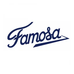 Famosa logo, white icon version, on a transparent background