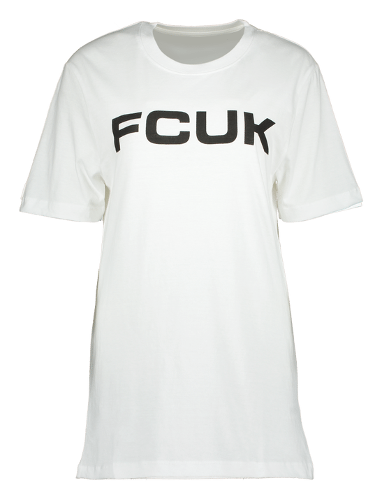 Fcuk logo, white version, on a transparent background