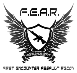 Fear logo, black icon version, on a transparent background