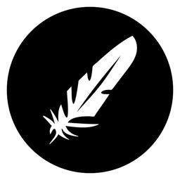 Feathercoin logo, black icon version, on a transparent background