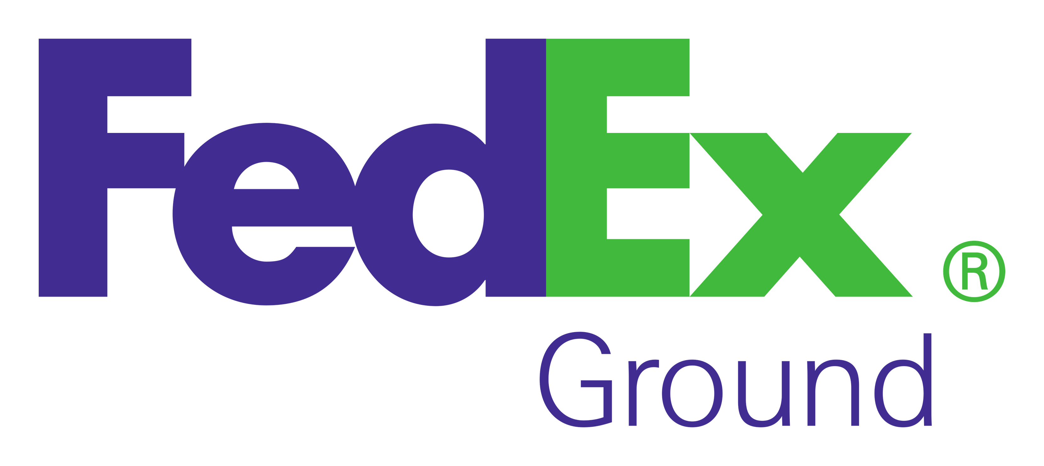 Fedex Ground logo on a transparent background
