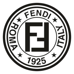 Fendi logo, black icon version, on a transparent background