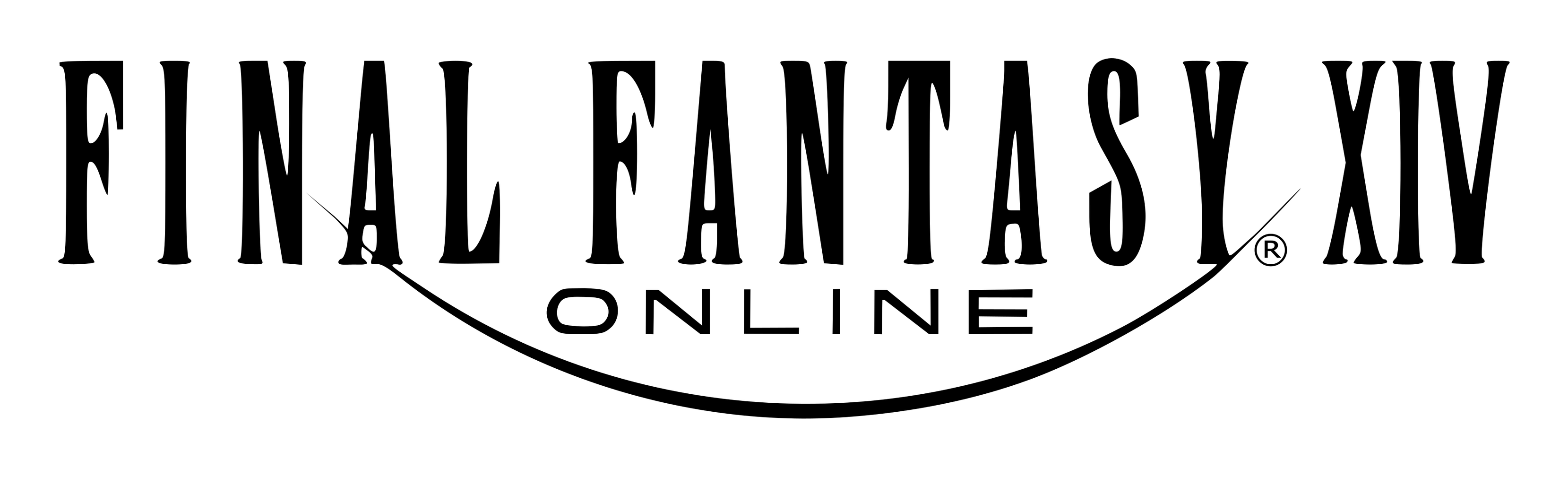 Final Fantasy 14 logo on a transparent background
