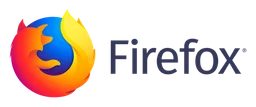 Firefox logo, wordmark version, on a transparent background