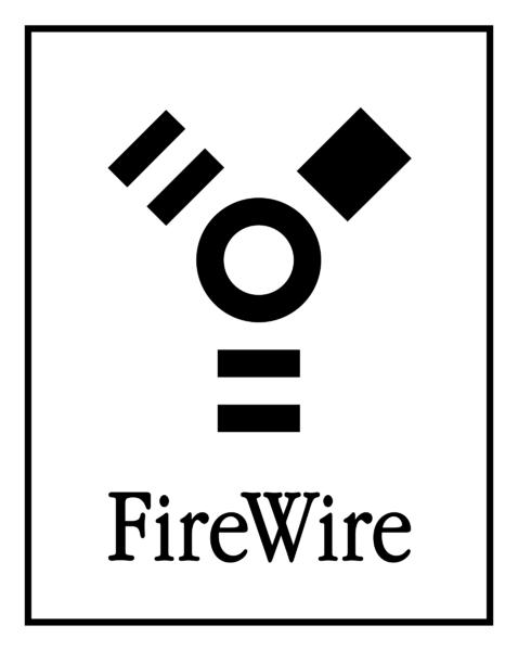 Firewire logo, black version, on a transparent background