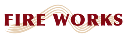 Fireworks logo, wordmark version, on a transparent background