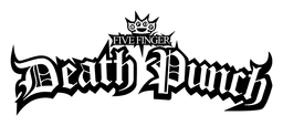 Five Finger Death Punch logo, black wordmark version, on a transparent background