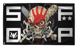 Five Finger Death Punch logo, monochrome version, on a transparent background