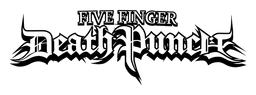 Five Finger Death Punch logo, monochrome wordmark version, on a transparent background