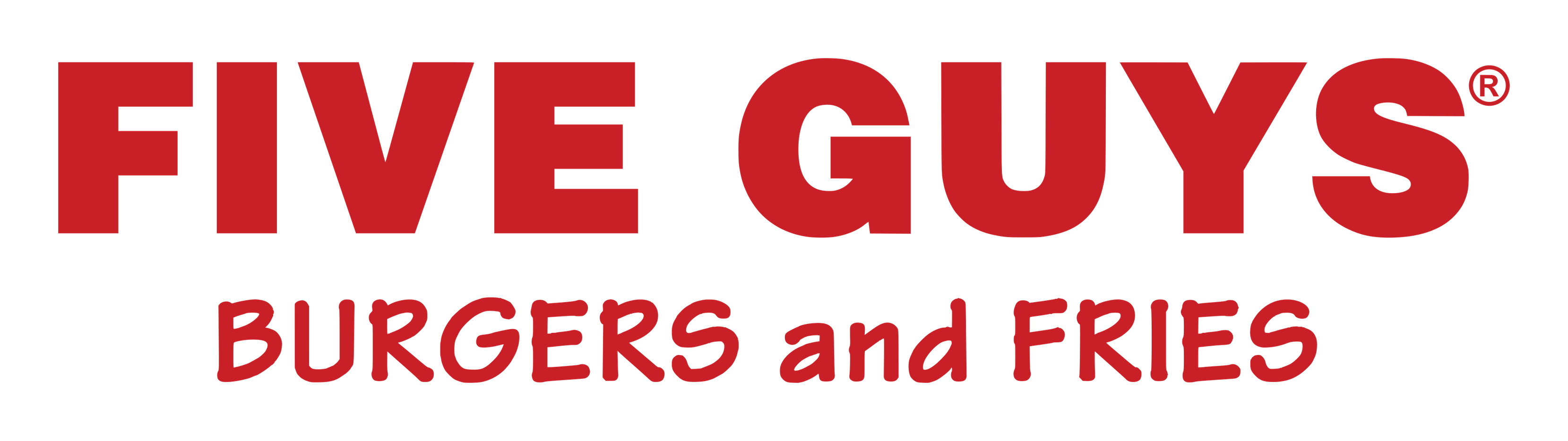 Five Guys logo on a transparent background