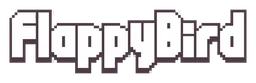 Logo da Flappy Bird, versão logotipo monocromático, em fundo transparente