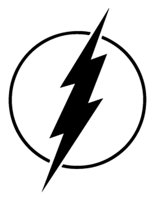 Flash logo, black version, on a transparent background