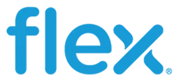 Flextronics logo, horizontal version, on a transparent background