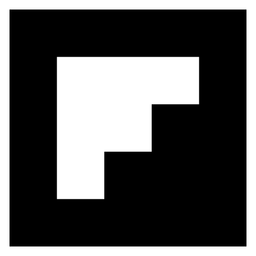 Logo da Flipboard, versão ícone preto, em fundo transparente