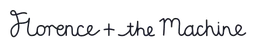 Florence and the Machine logo, black wordmark version, on a transparent background