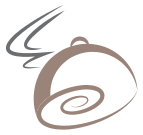 Food logo, monochrome icon version, on a transparent background