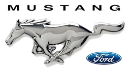 Ford Mustang logo, monochrome version, on a transparent background