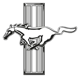 Ford Mustang logo, monochrome icon version, on a transparent background