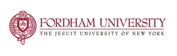 Fordham University logo, white wordmark version, on a transparent background