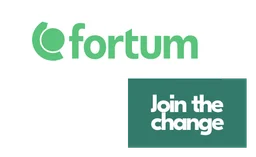 Fortum logo, horizontal version, on a transparent background