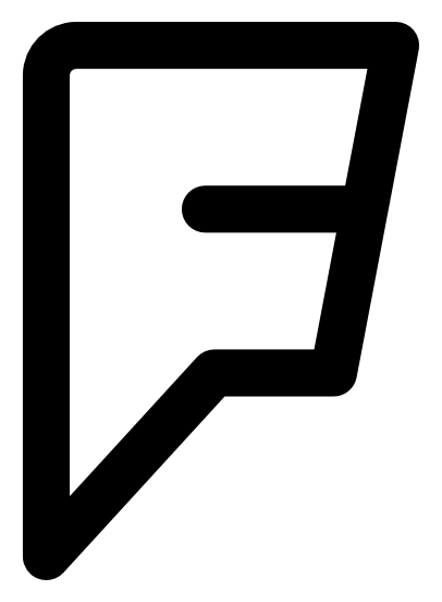 Foursquare logo, black version, on a transparent background