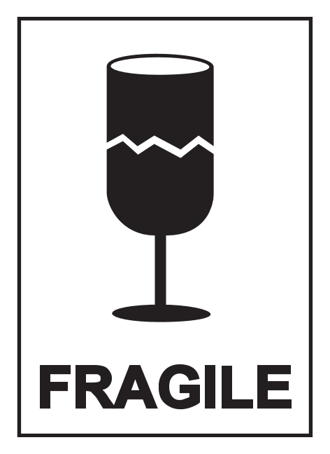 Fragile logo, black version, on a transparent background