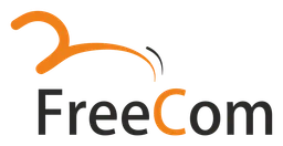Freecom logo, horizontal version, on a transparent background