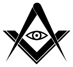 Freemasonry logo, black icon version, on a transparent background