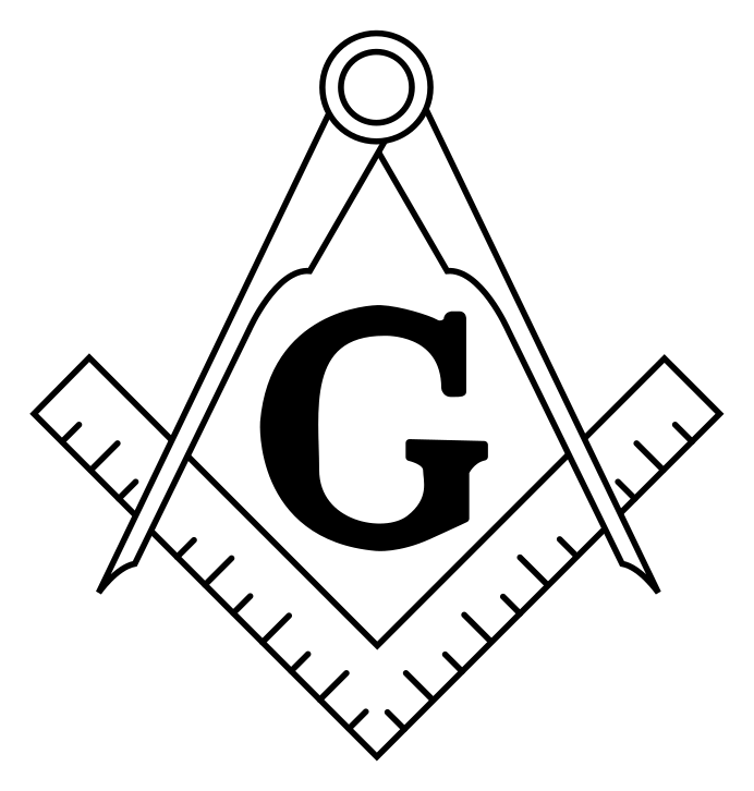 Freemasonry logo, monochrome icon version, on a transparent background