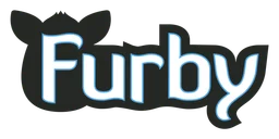 Furby logo, monochrome version, on a transparent background