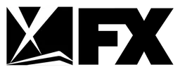 FX logo, black wordmark version, on a transparent background
