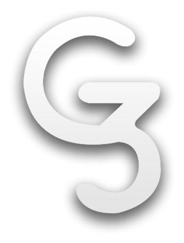 G3 logo, monochrome version, on a transparent background