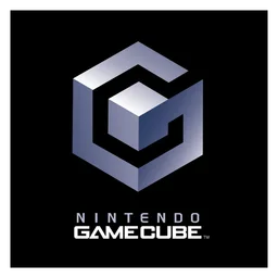 Gamecube logo, black icon version, on a transparent background
