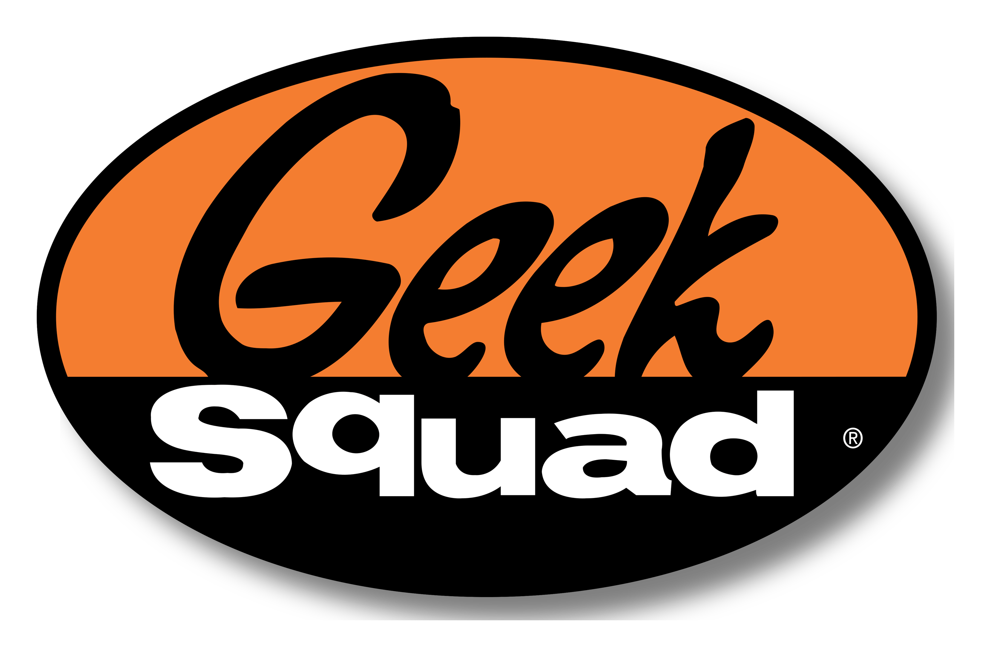 Logo de Geek Squad sobre fondo transparente