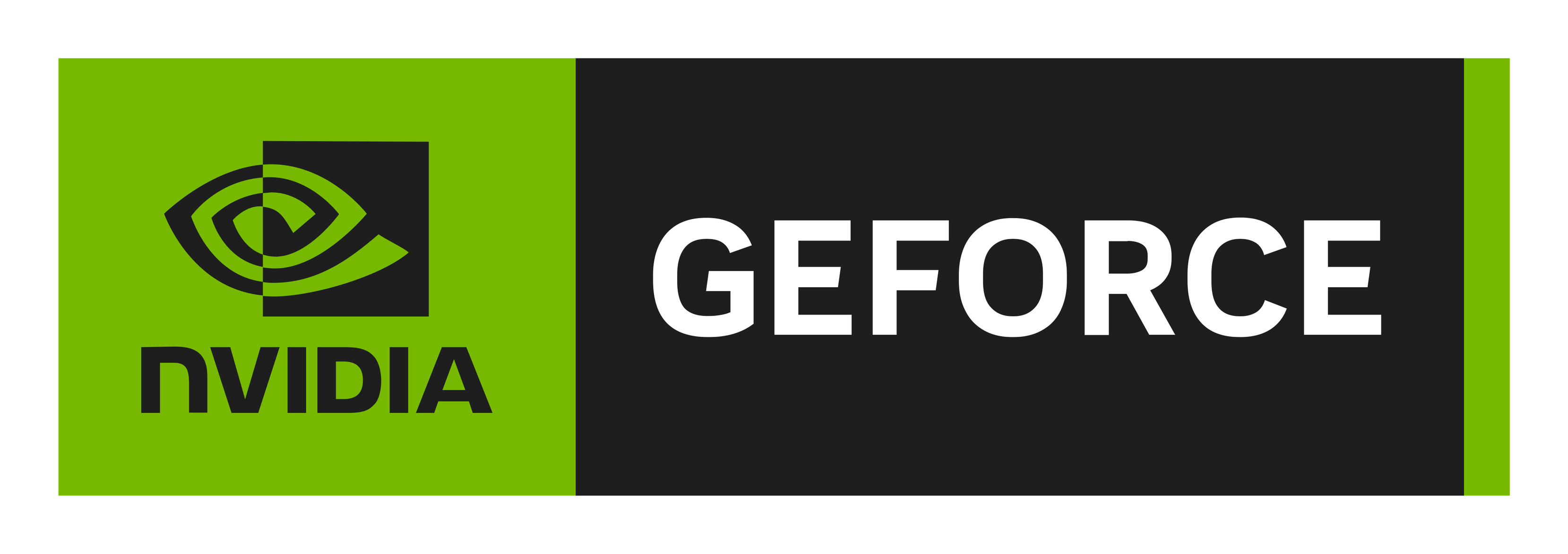 Geforce logo on a transparent background