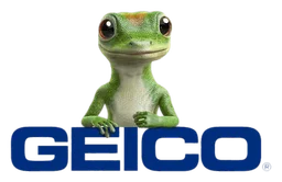 Geico logo, horizontal version, on a transparent background