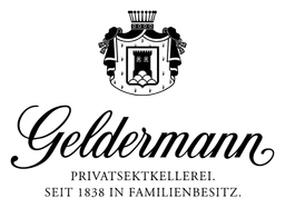 Logo de Geldermann, versión negro, sobre fondo transparente