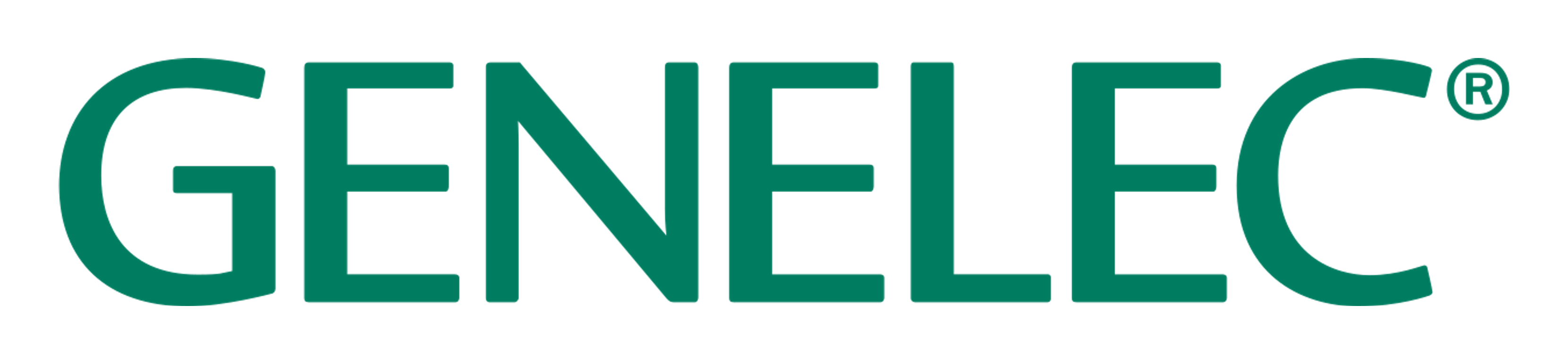 Genelec logo on a transparent background