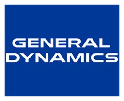 General Dynamics logo, horizontal version, on a transparent background