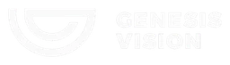 Genesis Vision logo, white wordmark version, on a transparent background