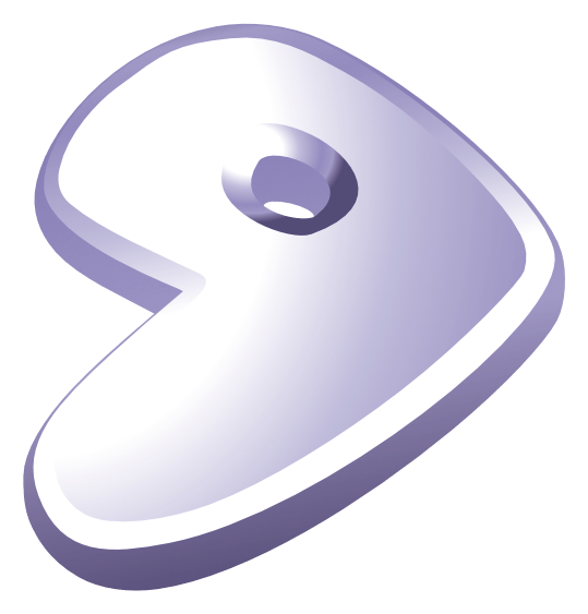 Logo da Gentoo, versão ícone, em fundo transparente