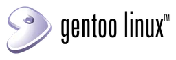 Logo da Gentoo, versão logotipo monocromático, em fundo transparente