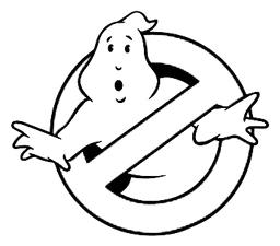Ghostbuster logo, black icon version, on a transparent background