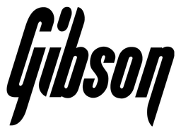 Gibson Logo, Variante schwarz, auf transparentem Hintergrund